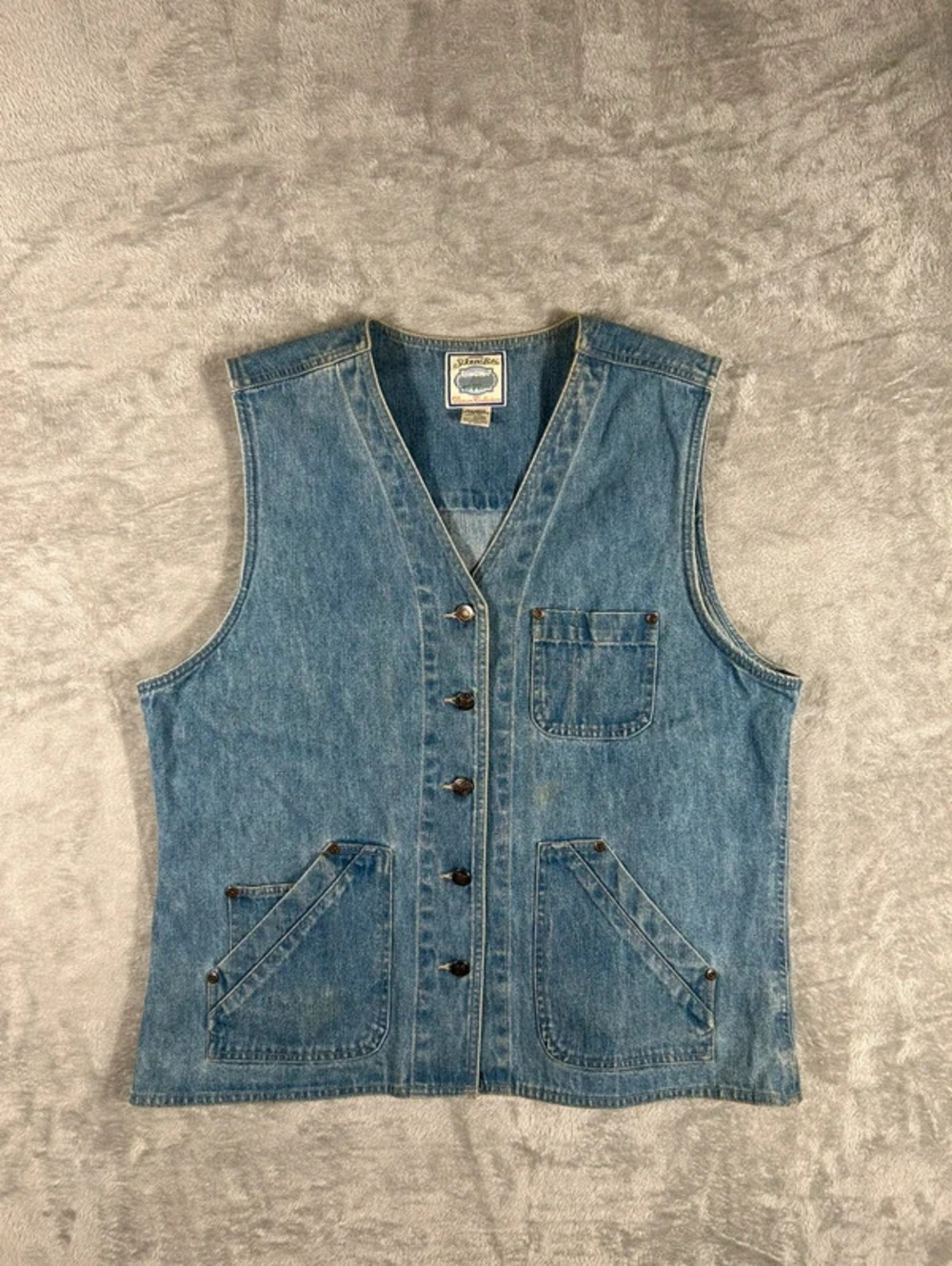 vintage 90s st johns bay denim vest xL